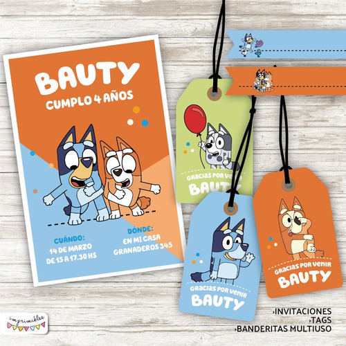 Kit Imprimible Bluey - Textos Personalizados 0