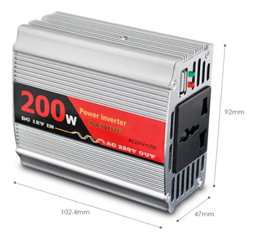 Conversor Inversor De 220 A 12 De 200w, Para Celu Y Notebook 1
