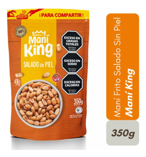 Mani Frito Sin Piel Mani King X 350 Grs Kosher Sin Tacc X 10 1
