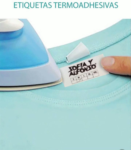 Etiquetas De Tela Termoadhesiva Logo Marca Talles Planchable 1