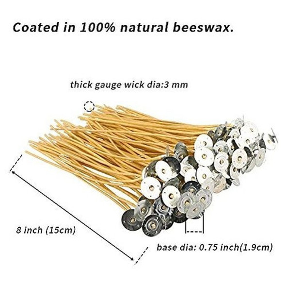 100 Mechas Ecologicas Preenceradas De Cañamo Para Velas 20cm 1