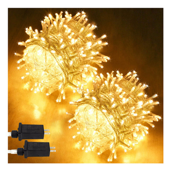 Paquete De 2 Luces De Cadena De Navidad Para Exteriores/inte 0