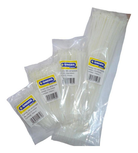 Precintos Unisil 4.8mm X 40cm Blanco X 100 Unidades G P 0
