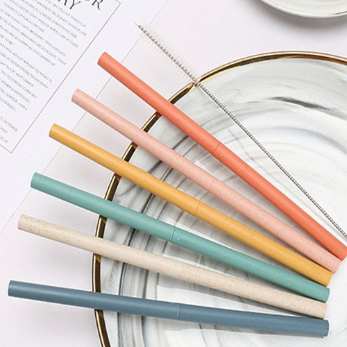 Set De Sorbetes Desmontable Fibra De Trigo+cepillo Limpieza 1