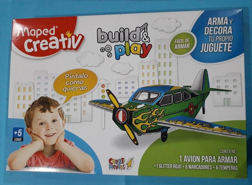 Set Maped Didactico Para Armar  Avion Build & Play 0
