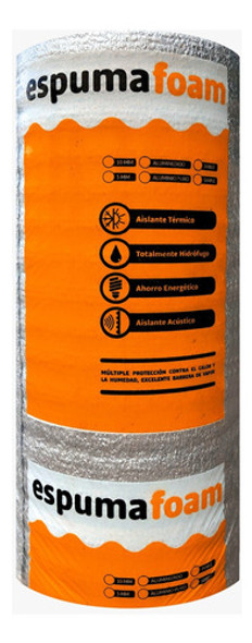 Aislante  Techo Chapa Aluminizado Espumafoam  5mm 1m X 20m 0