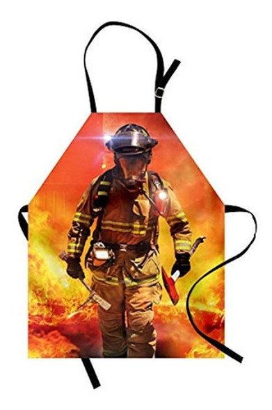Alumbrado Bombero Delantal Por Bombero Figura En Un Edificio 0