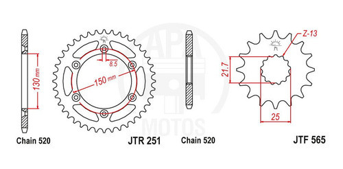 Corona Y Piñon Yamaha Wr 450 520 - 50/13 1