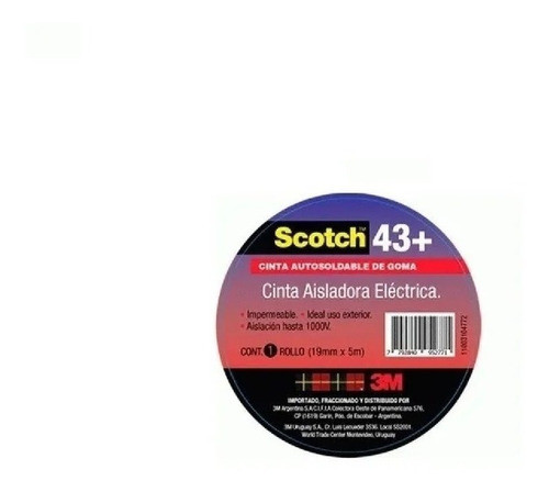 Cinta Aisladora Autosoldable 3m Scotch 43+ 18mm X 5mts 0