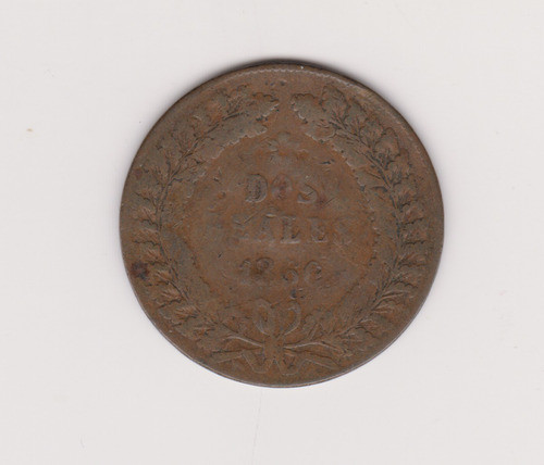 Moneda Argentina Bs As 2 Realesaño 1860 Janson 23.1.7 Bueno+ 1