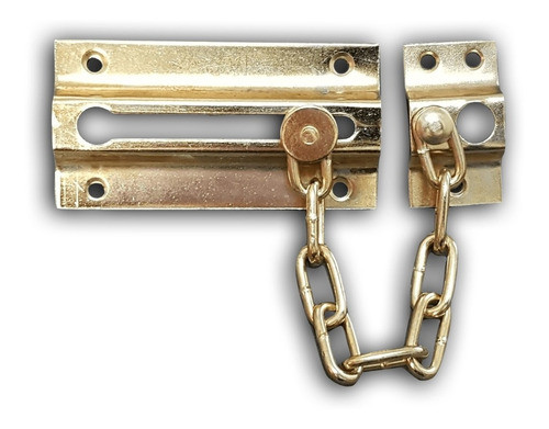 12 Pasador Metálico Cadena De Seguridad Dorada Para Puerta 0