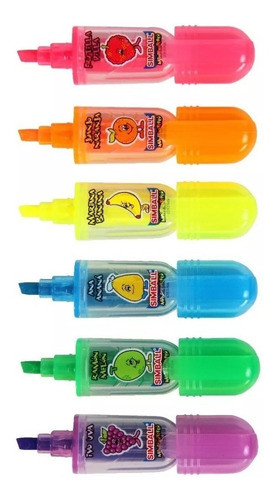 Kit Resaltadores Y Lapiceras Glitter Simball Mini Aroma X 12 1