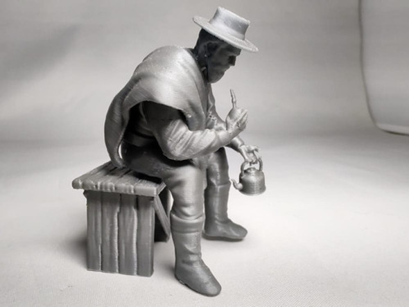 Gaucho Tomando Mate Escala 1/16 (8cm) Color Plata 1 Gaucho Tomando Mate Escala 1/16 (8cm) Color Plata 1