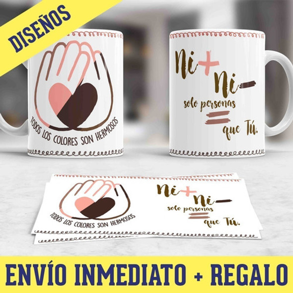 Kit Diseños Plantillas Tazas Frases Igualdad Sublimación 0