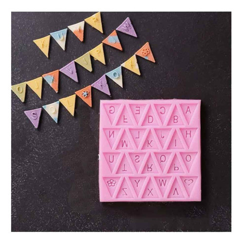 Moldes Para Resina De Silicona Banderines Con Letras 1