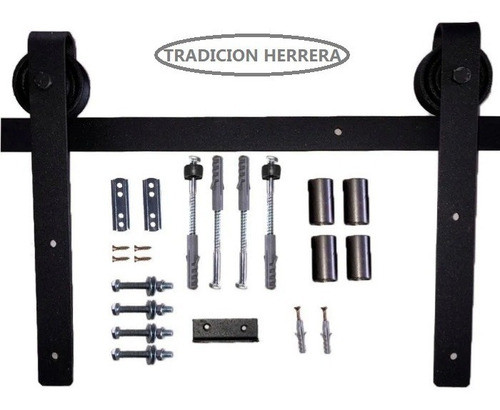Kit  Para Puerta Granero/colgante Con Riel 1.90 Mts Pesado 0