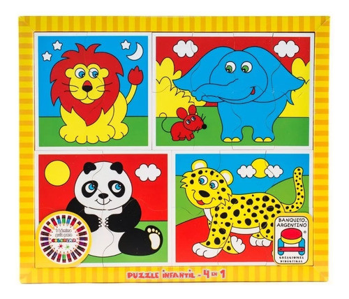 Juego Juguete De Madera Puzzle 4 En 1 0