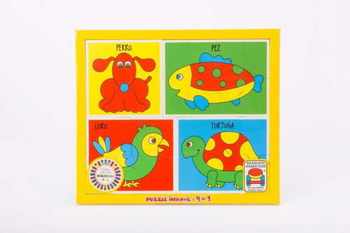 Juego Juguete De Madera Puzzle 4 En 1 1