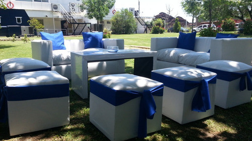 Puff Cubo Eco Cuero 40x40 Puff Para Eventos Y Exterior 0