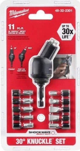 Adaptador Pivot 30° Atornillador 1/4 Con 10 Puntas Milwaukee 1
