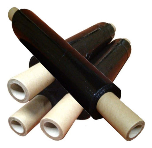 4 Rollo Film Stretch Virgen Mango Negro 50cm Embalaje   Flx. 0