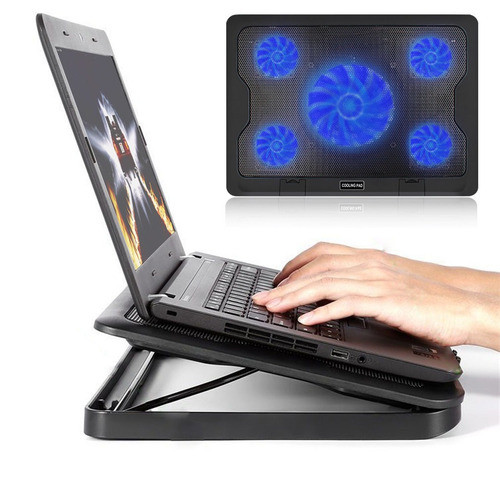 5 Ventilador Azul Led 10-17  Portátil Notebook Enfriamiento 0
