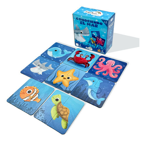 Rompecabezas Mar Oceano Animales 8 Mini Puzzle 2 Piezas Caja 0