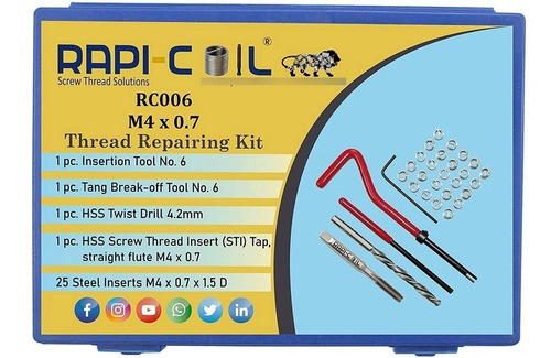 Kit Reparacion Roscas / Insertos M4 X 0.7 Rapi-coil 1