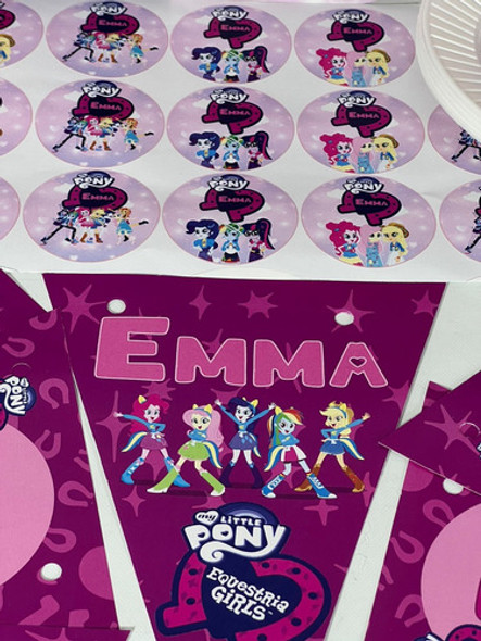 Cotillón Infantil Personalizado X 20 Equestria Girls 1