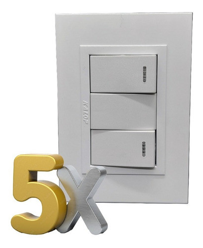 Llave De Luz Armado Punto Tecla Doble Blanco Kalop  Moderna 0