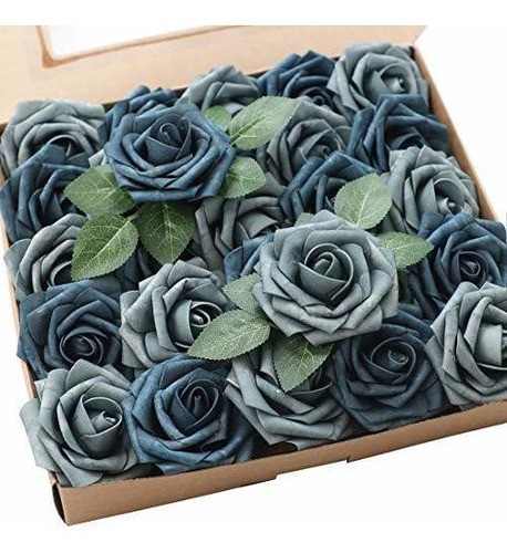 Rosas Artificiales C/tallo Realistas X50u /7.6cm/dusty Blue 0