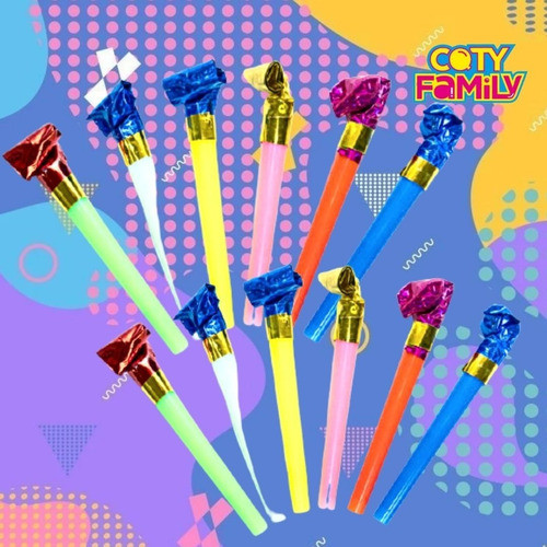 Silbato Asusta Suegra Metalizado X 100 Unidades 1