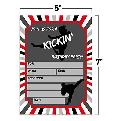 Karate Tae Kwon Do Artes Marciales Invitaciones Fiesta De Cu 1