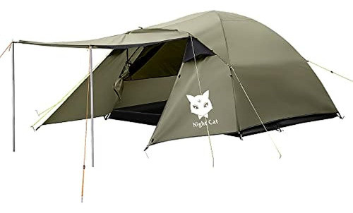 Noche Gato Camping Tienda 2 3 Personas Con Porche Familia Ti 0