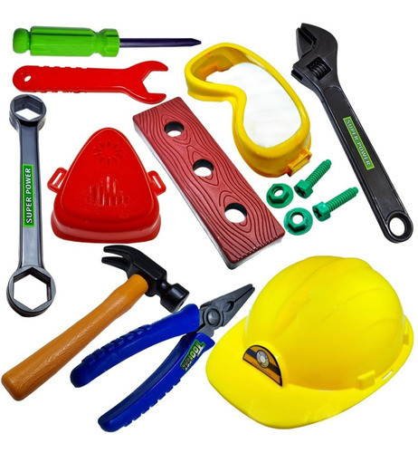 Set Constructor Herramientas Casco En Blister Juguete Regalo 0