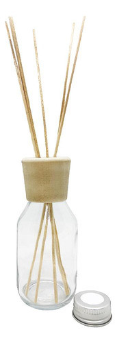Frasco Difusor 125 Cc Botella Con Tapa Madera Aromatizante 0