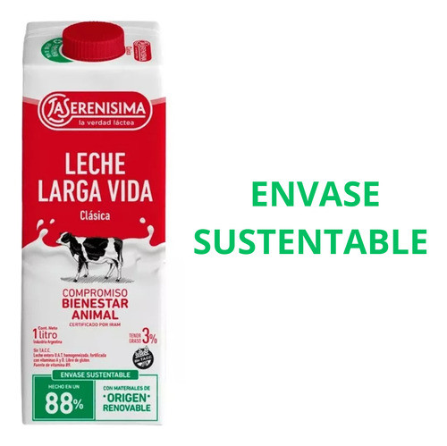Leche La Serenisima Larga Vida Clásica 1 L 3% X6 Unidades 1
