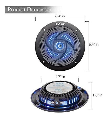 Altavoces Marinos Pyle - Sistema De Sonido Estéreo De Audio 1