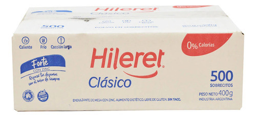 Edulcorante Hileret Clasico X 500 Sobres X 20 Unidades 0