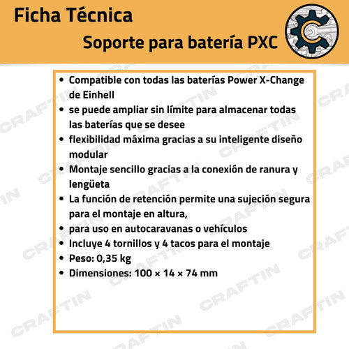 Soporte Einhell De Pared Para Baterías Power X Change Kwb 1
