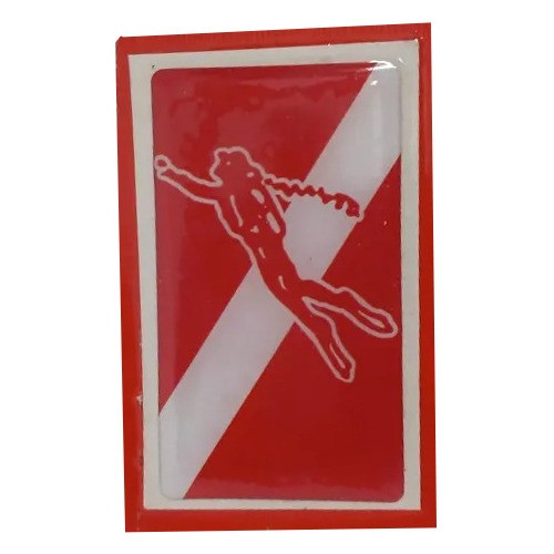Calco Resinada Bandera De Buceo 3,5 X 6,5 Cm 0