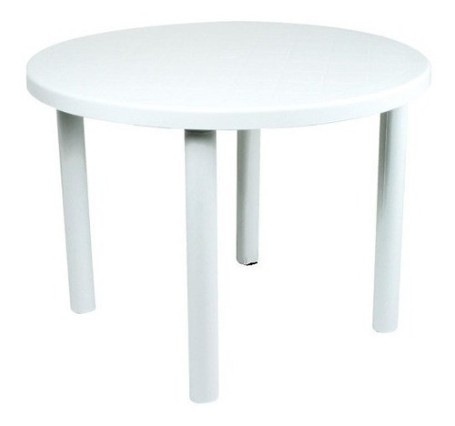 Mesa Redonda Plastica Leblon 90cm Patas Desmontables Camping 0