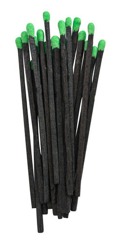 Set X2 Cajitas De 20 Fosforos Negros Cabeza Verde 10 Cm 1