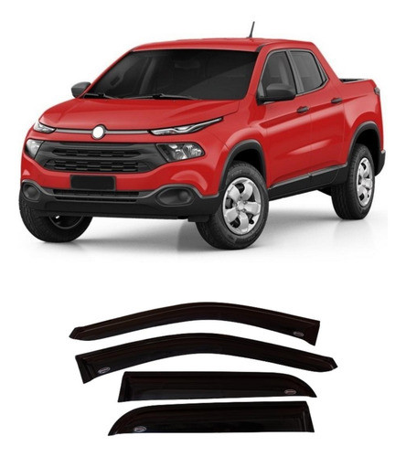 Deflectores De Ventanillas Adhesivos X4 Fiat Toro 2016-2023 0