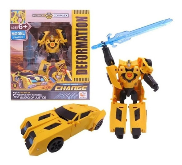 Robot Auto Transformable 15cm Arma Espada Transformer Tr01 0