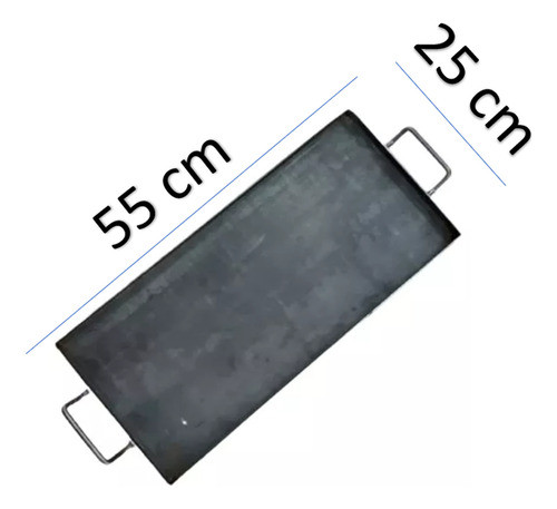 Plancha Bifera Hierro Cocina 2 Hornallas  25x55x2,5 Cm 1
