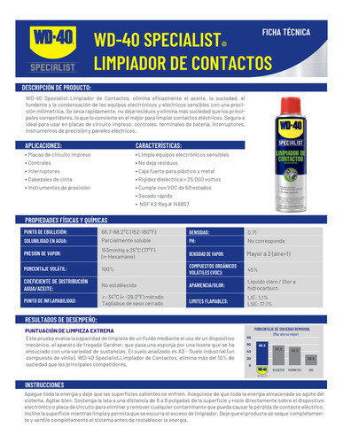 Wd-40 Limpia Contactos Specialist 226g Electronica 1