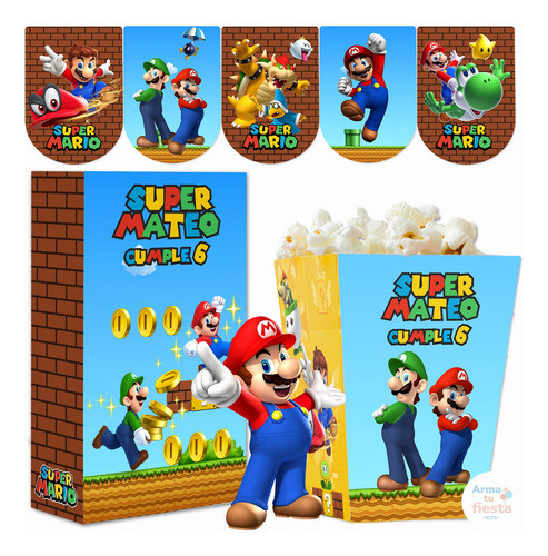 Kit Imprimible Super Mario Bros Texto Editable 0