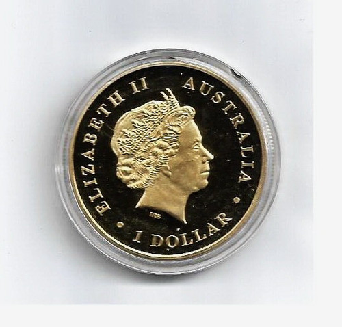 Fk Australia 1 Dolar 2018 Baño En Oro Año Del Perro 40 M M. 1