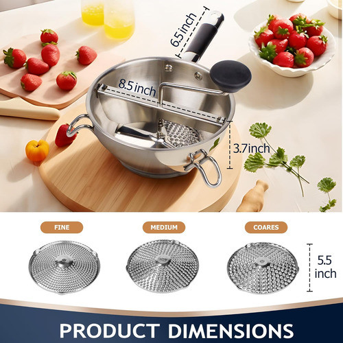Molino Inoxidable Con 3 Discos Para Salsa De Tomate 1